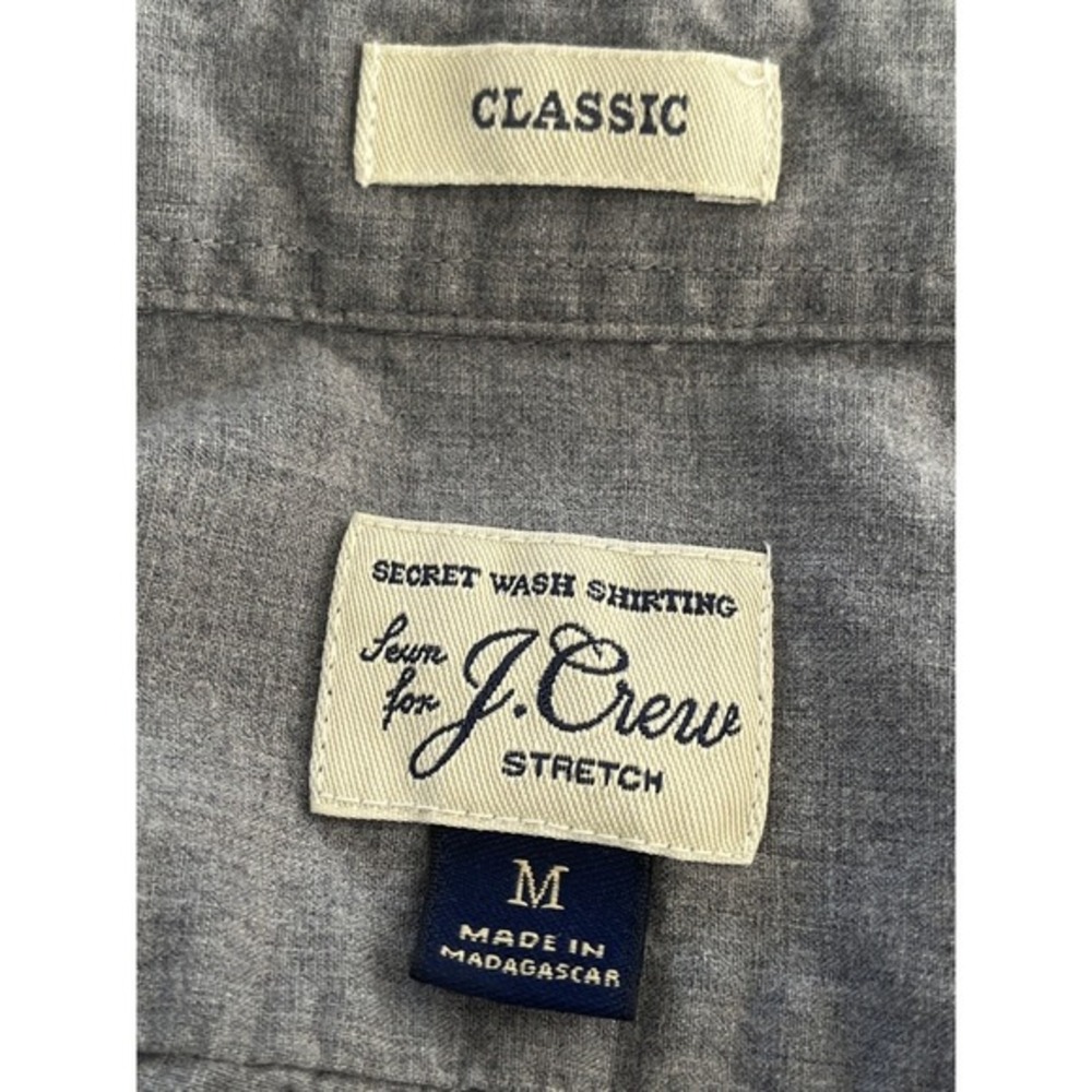 J.Crew Secret Wash Shirt Mens M Classic Fit Gray Stretch Button Down NWOT - Picture 3 of 9